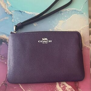 Coach Rich Purple Leather Wristlet